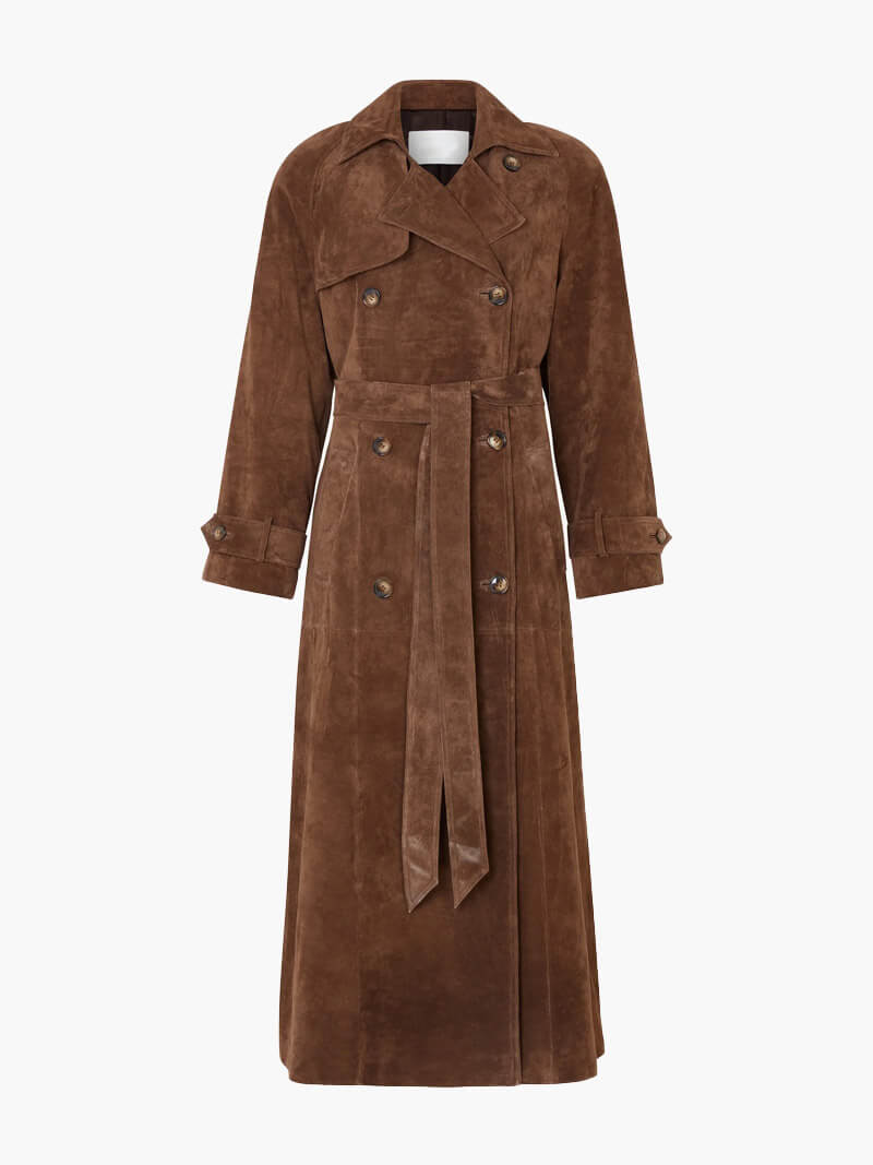 Olana | Suede Trench Coat