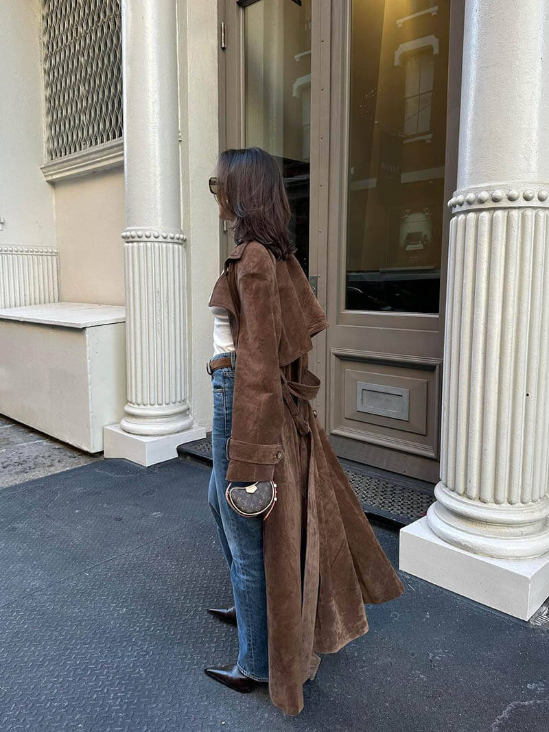 Olana | Suede Trench Coat