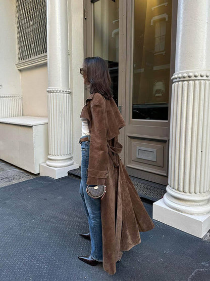 Olana | Suede Trench Coat